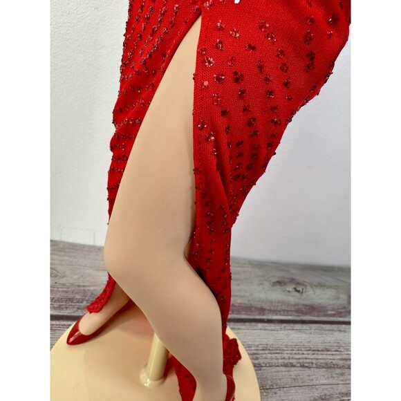 Franklin Mint Marilyn Monroe Vinyl 19" Doll Red Gown Gentlemen Prefer Blondes - Picture 10 of 16